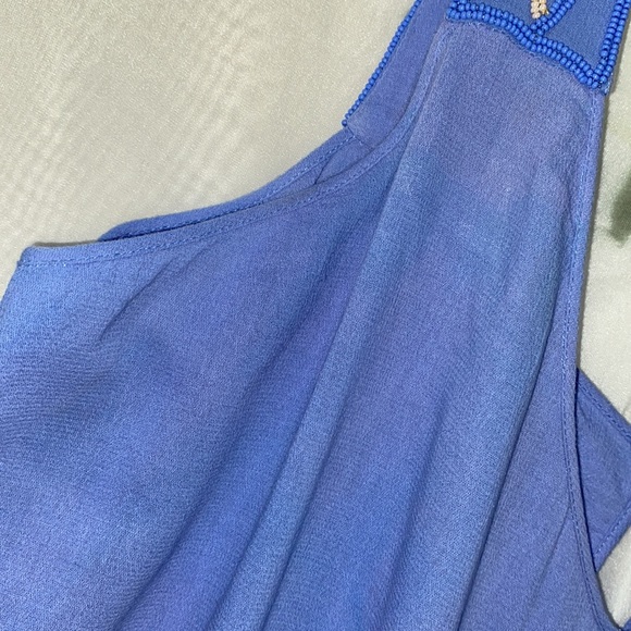 LAZUL BABY BLUE ROMBER DRAWSTRING WAIST V- NECK SZ 1 - Picture 8 of 10